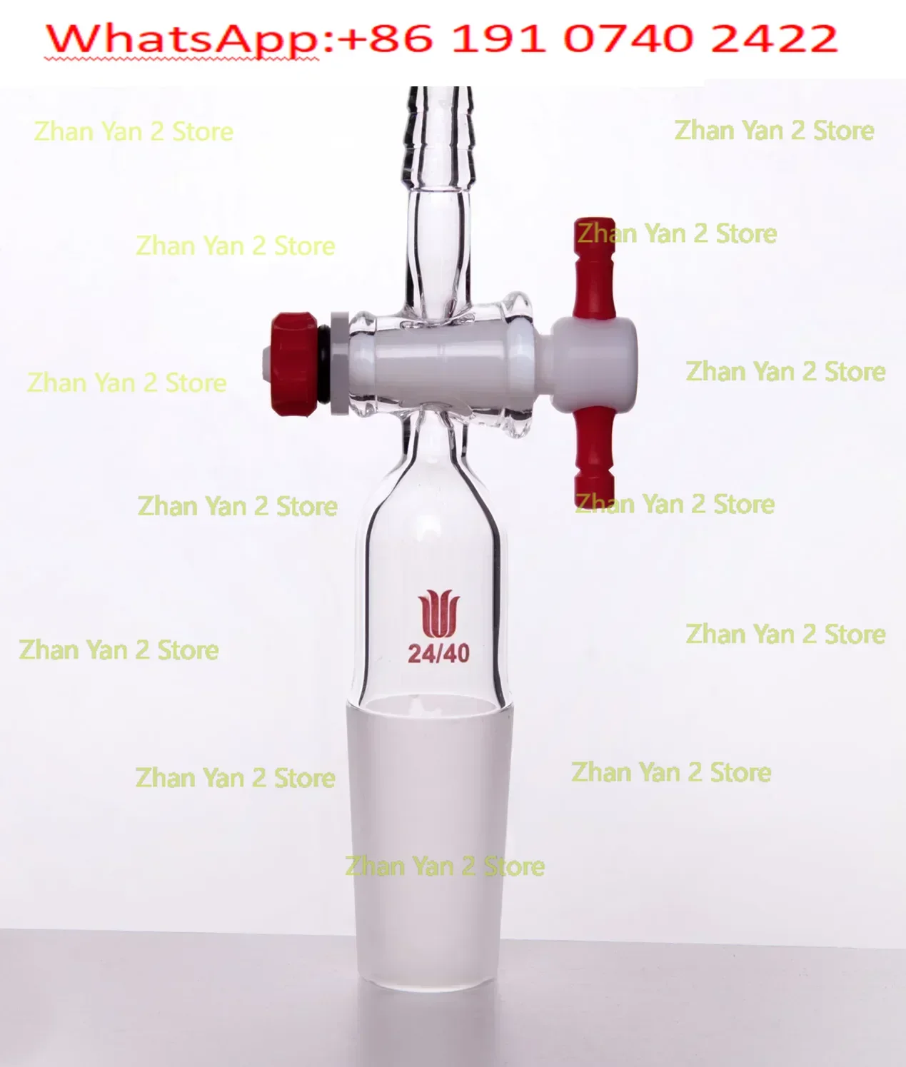 A702440 straight air extraction joint (PTFE joint door) grinding port 24/40 joint door (mm) 2