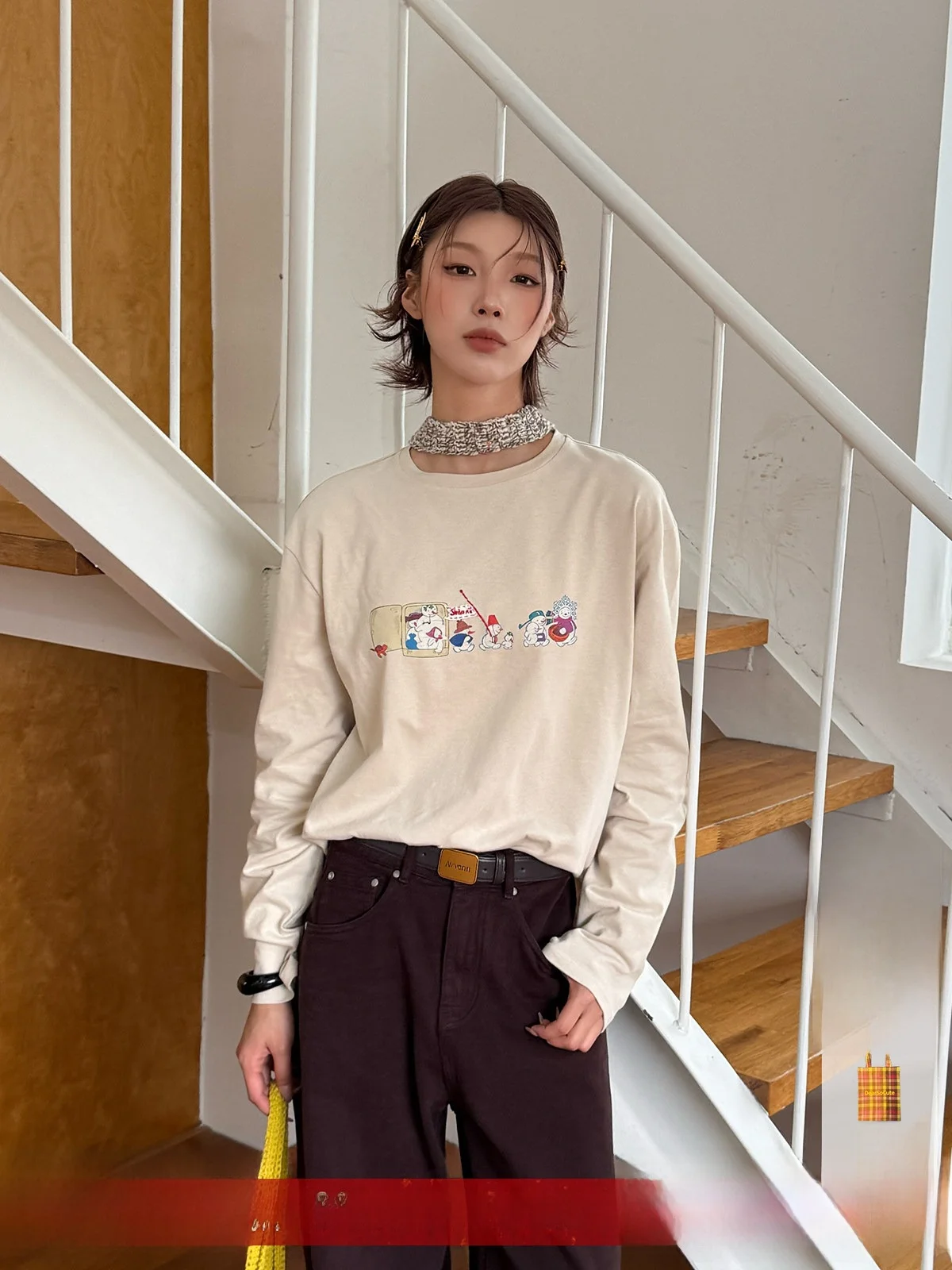 

Brand Snowman Print Long Sve T-irt Cotton Casual Comfortable Women's Faion Commute Sle Regular Fit Cotton 00%