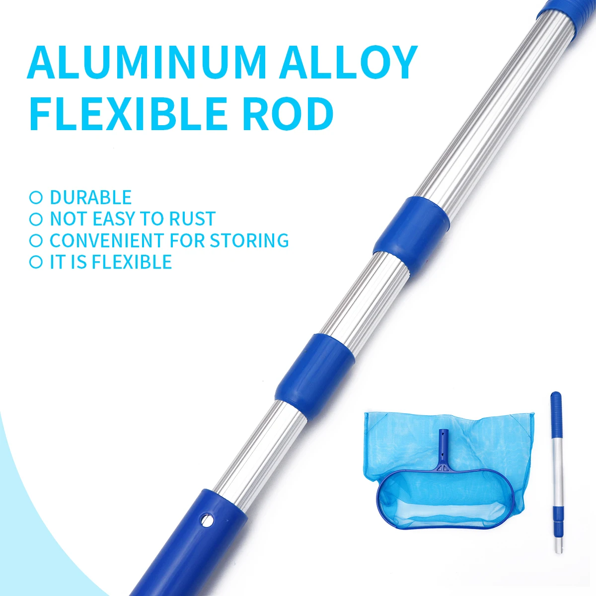 

1Pcs Leaf Rake Mesh Cleaner for Swimming Pool Long Lasting Material Scoops Out Debris Blue Bracket Design Easy Disassemble