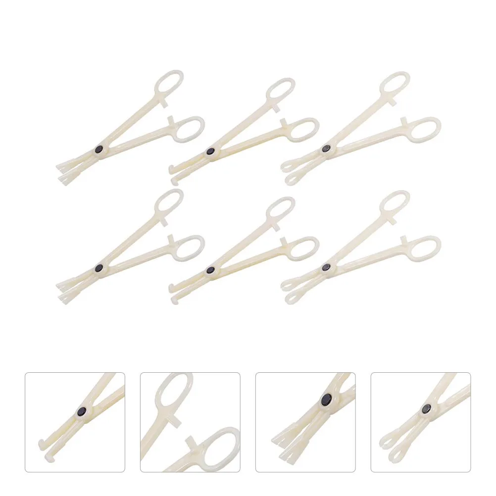 

6 шт. пластиковые одноразовые зажимы для пирсинга, щипцы, прочные плоскогубцы для пирсинга, подходящие для профессионального и домашнего использования