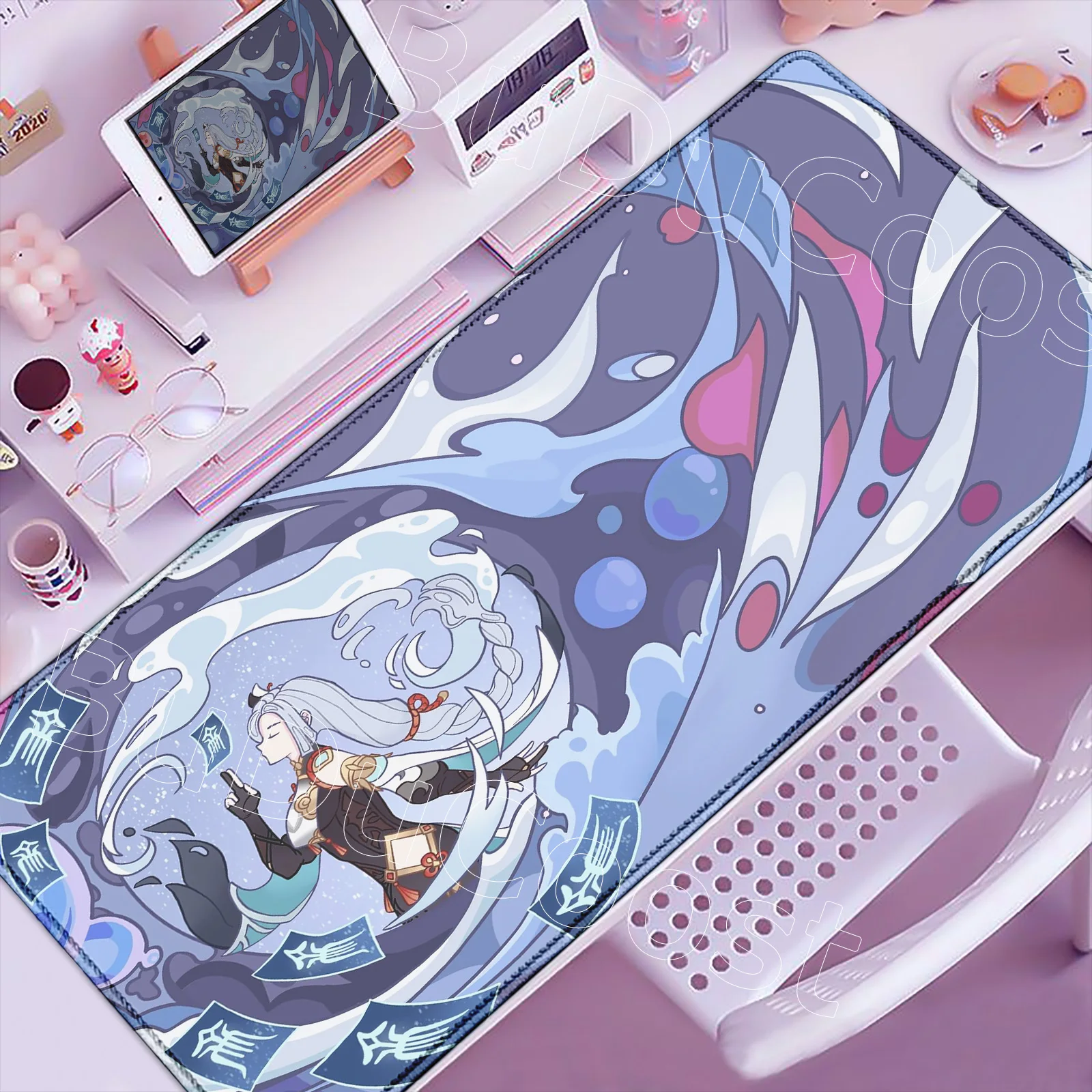

Liyue Genshin Impact Anime Mouse Pad Gaming Ganyu Xiao Baizhu Xianyun XXL Large Mouse Pad Non-slip Keyboard Desk Mat HD Mousepad