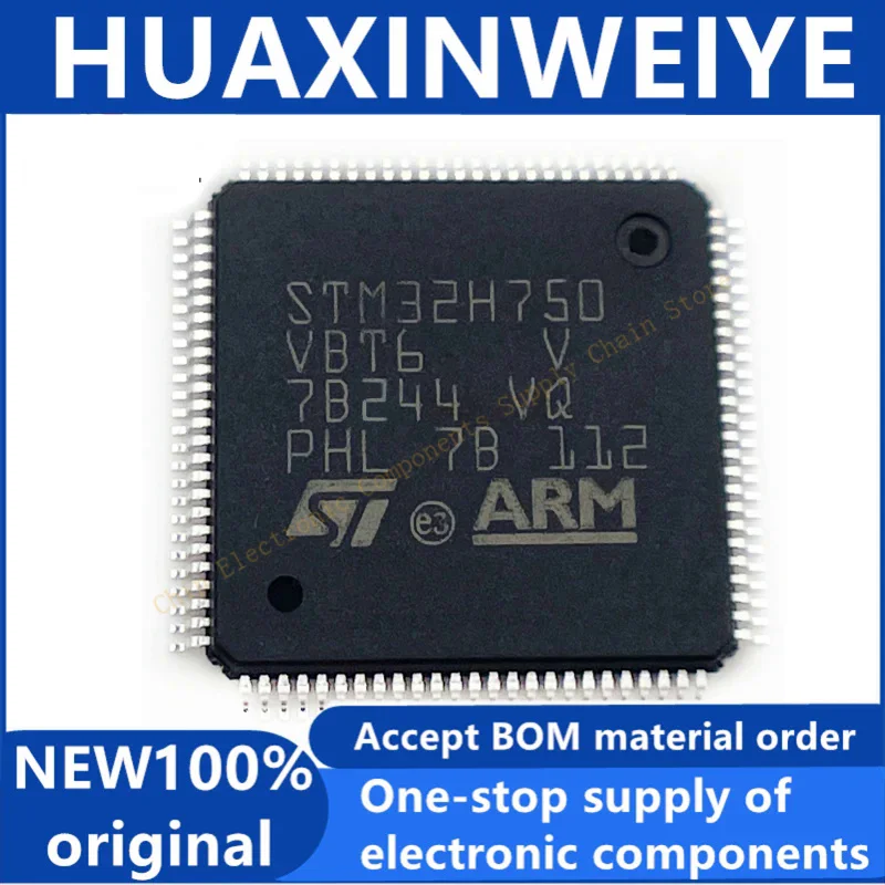 1 pcs/lot Original Genuine STM32H750VBT6 LQFP100 STM32 High Performance MCU STM32H7 Series Single Chip Microcontroller LQFP-100