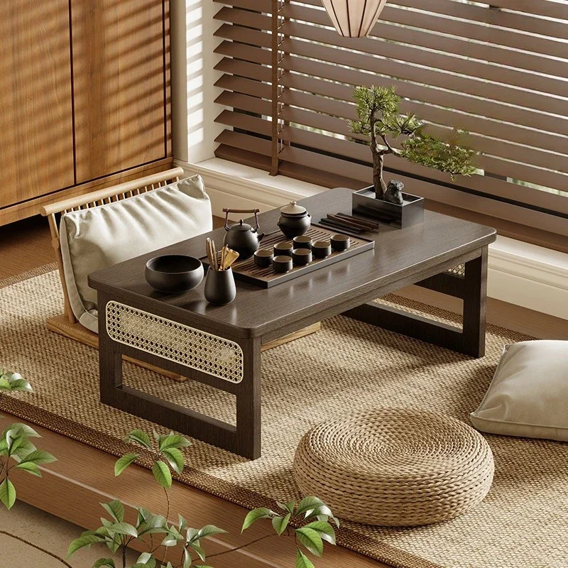 bay window table small coffee table household rattan kang table tatami table bedroom bed study low table computer table