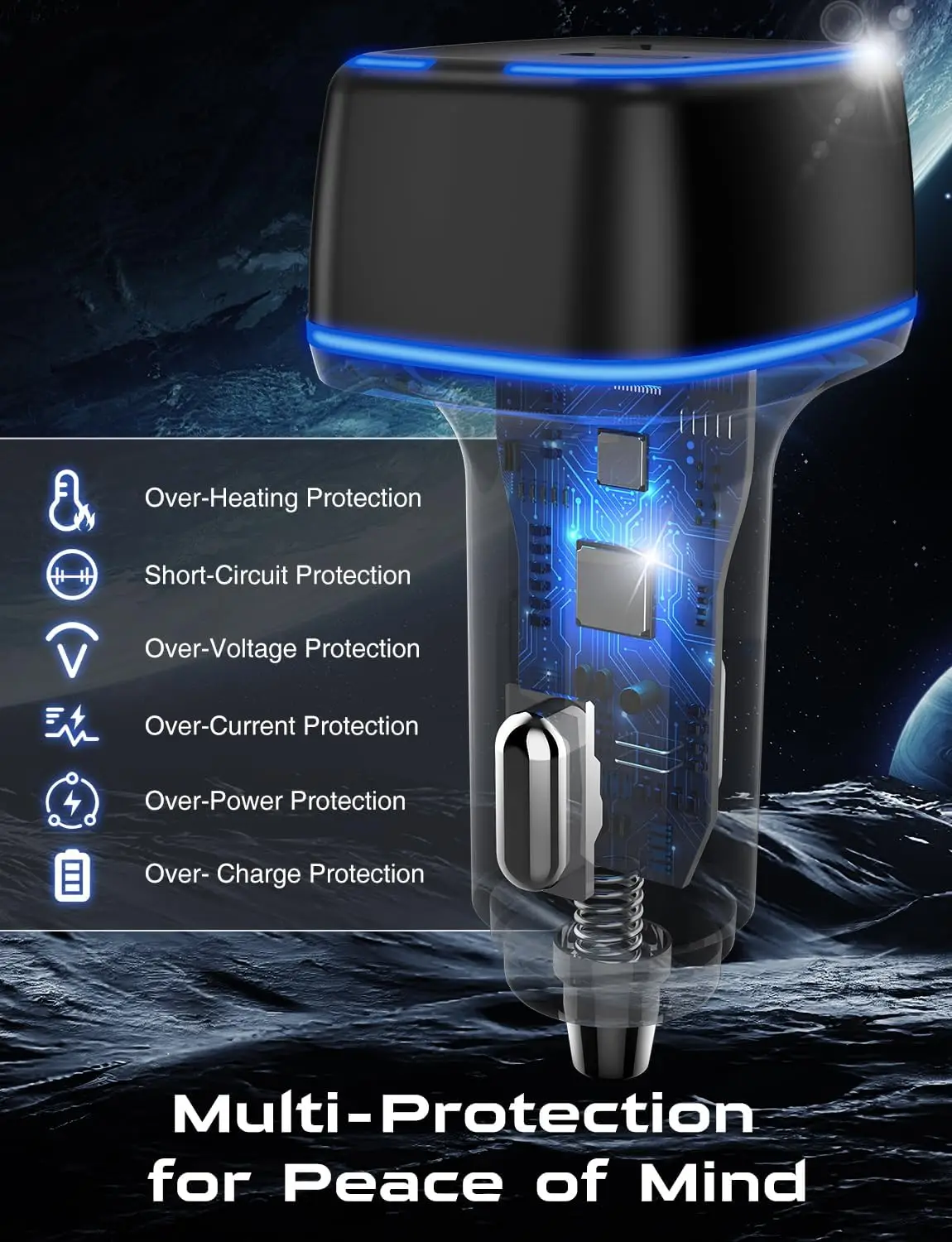 USB C Car Charger, 3 Port PD Super Mini Cigarette Lighter Adapter, 2Pack USB-C  A Fast Car Charging for iPhone 16/15 Pro Max, Galaxy S25/S24, iPad, Pixel, Android Phones,Travel Essentials for Men view 4