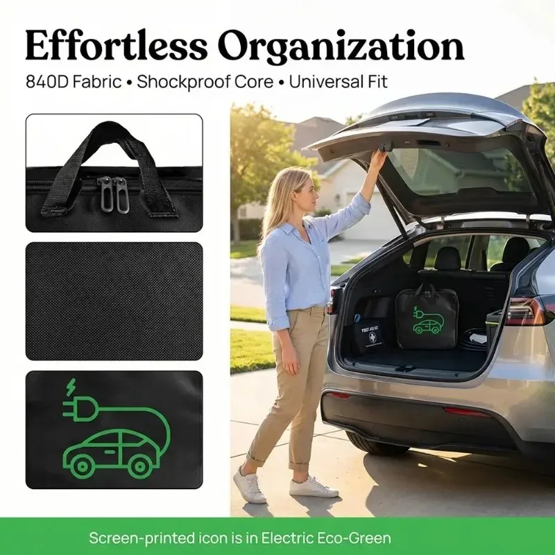 Storage Bag Electric Car Charger Waterproof Car Battery Cable Handled Bag EV Car Charging Gun Storage Organizer Car Accessories view 4