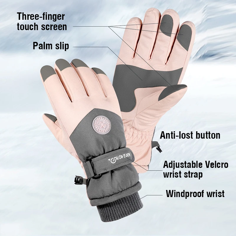 Guanti invernali guanti da sci da donna con funzione Touchscreen guanti termici guanti da neve caldi guanti da Snowboard impermeabili da donna