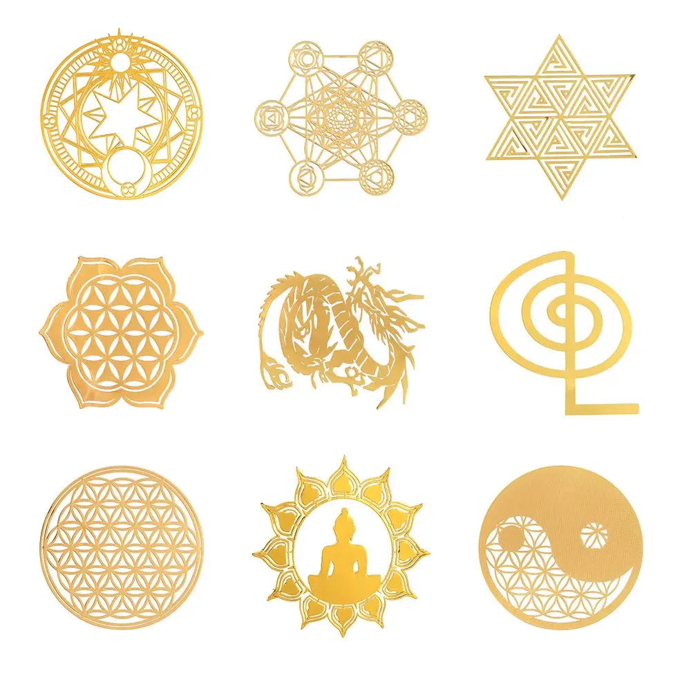 Jewelry Tool Gold Color Art Crafts Metal Copper Sticker for Making Mould Energy Sticker Sacred Geometric Sticker