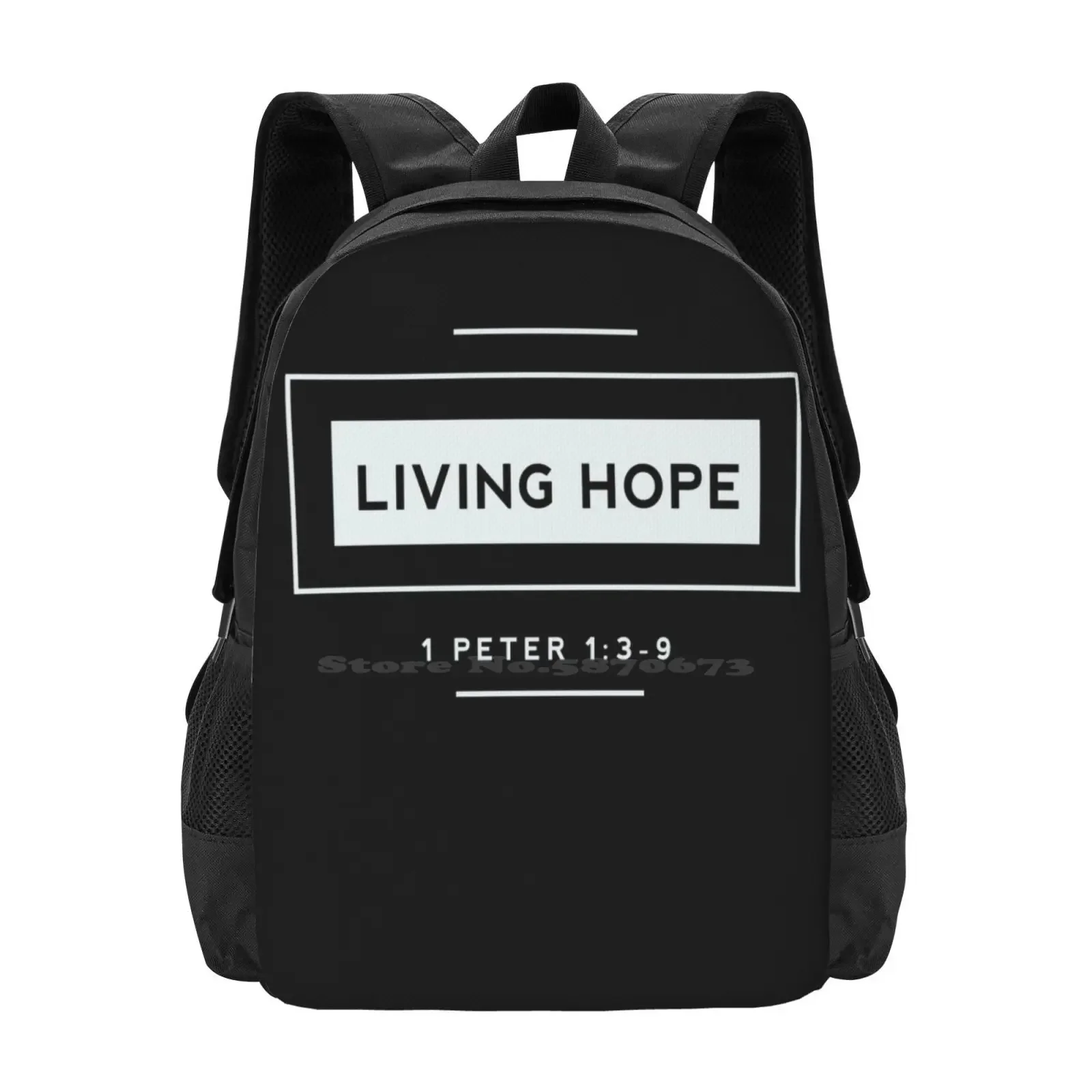 

Living Hope - Hot Sale Schoolbag Backpack Fashion Bags Christian Faith God Bible Jesus Christ Love Gospel Pray Church Local