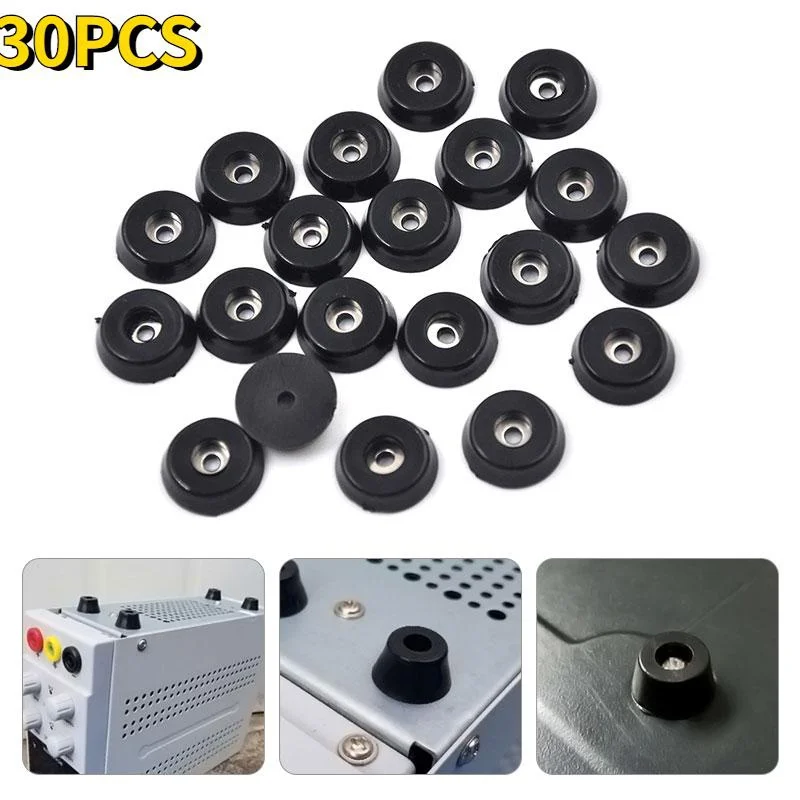 30pcs Speaker Cabinet Furniture Chair Table Box Conical Rubber Foot Pad Stainless Steel Stand Shock Absorber  Skid Resistance