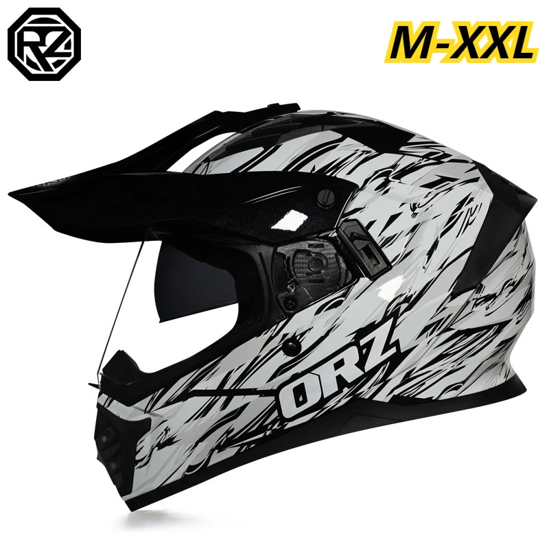 

ORZ Внедорожный мотоциклетный шлем с солнцезащитным козырьком Шлем для мотокросса Racing Moto DOT cascos