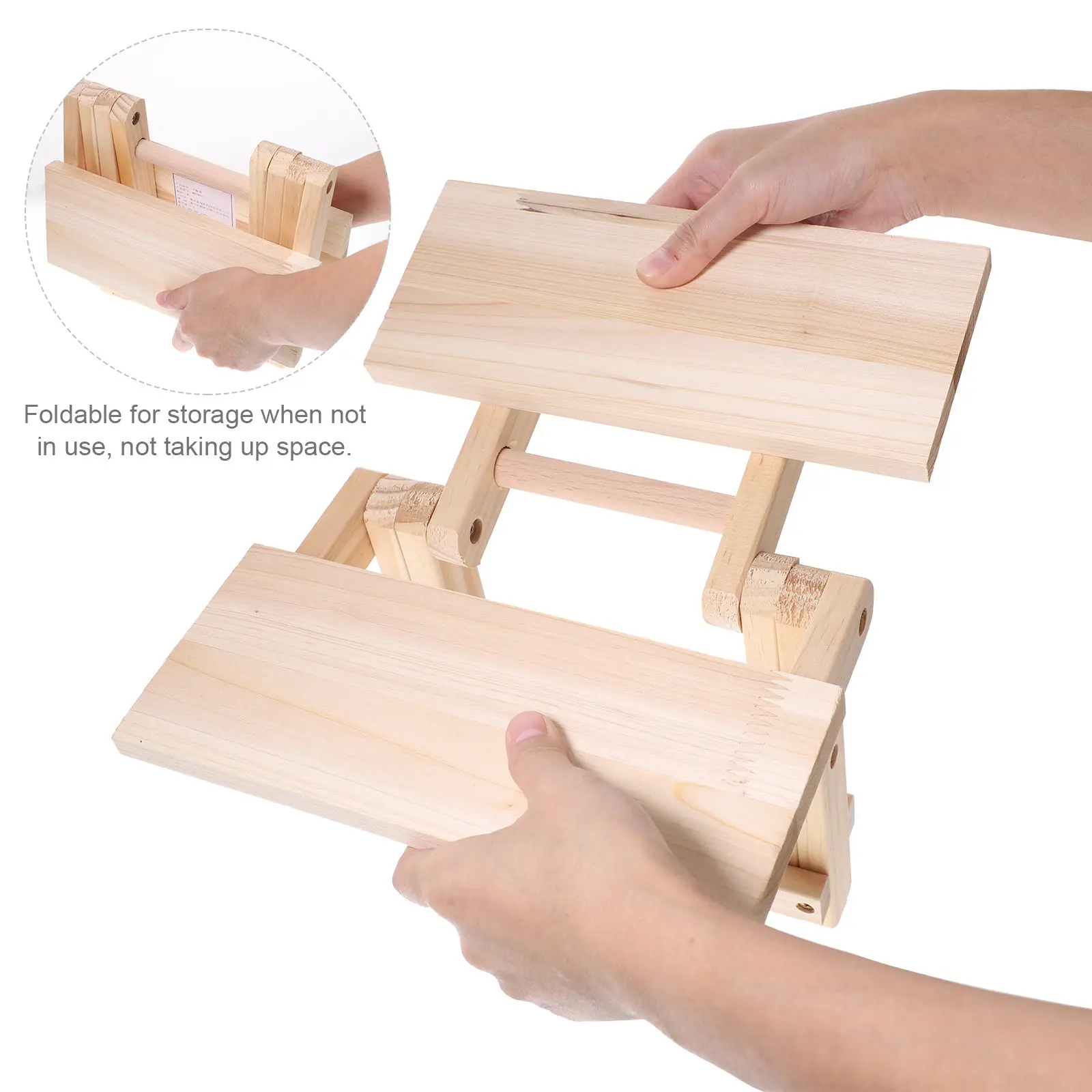 

Wood Stool Design Home Shoe Changing Non Slip Lightweight Simple Style Solid Color