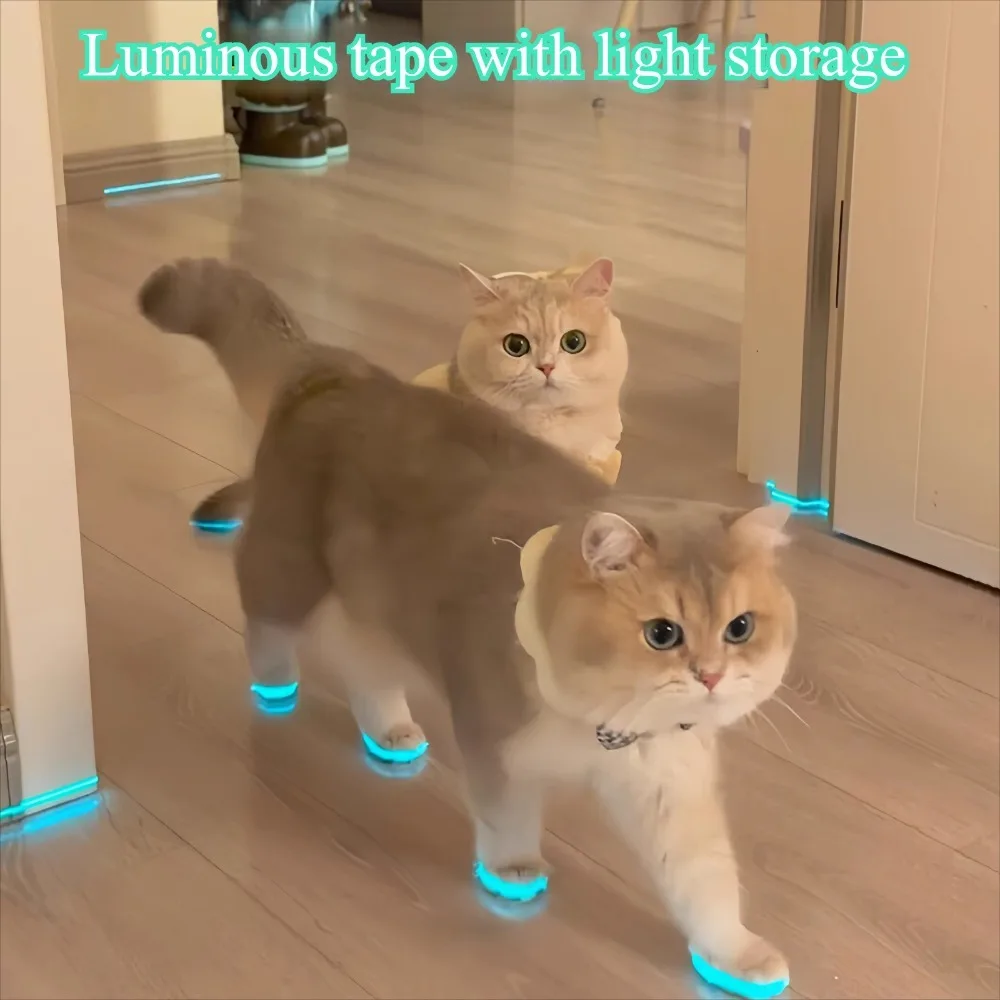 Cat Luminous Stickers Adhesive Tape Night Home Indoor Outdoor Self Luminous Fluorescent Strips Stair Warning Tape DIY Stage