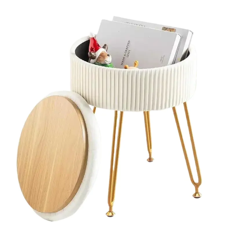 Multifunctional Velvet Vanity Stool, Storage Makeup Chair, Anti-Slip Footrest, Elegant Living Room Accent Chair Velvet image 6