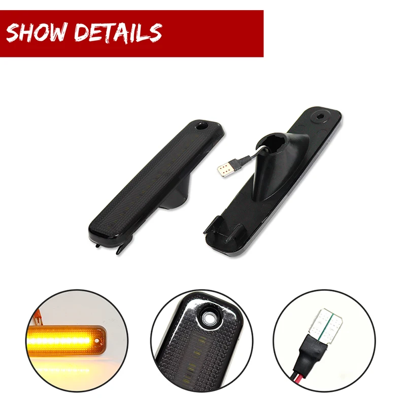 Gtinthebox Amber / White LED Car Front Bumper Side Marker Turn Signal Lights For 1994-1999 Toyota Celica Fender Flare Light 12V