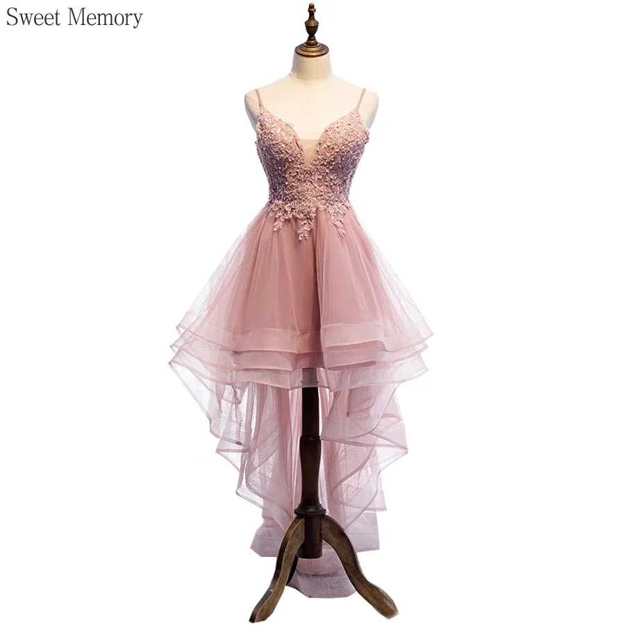 2024 Sweet Memory Sexy Evening Dress V-neck Beading Long Party Vestidos High Low Tulle Prom Gown