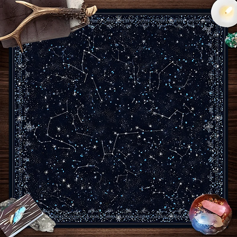 Celestial Star Constellation Divination Tablecloth Astrology Symbol Print Tarot Cloth For Spiritual Rituals And Altar Decor