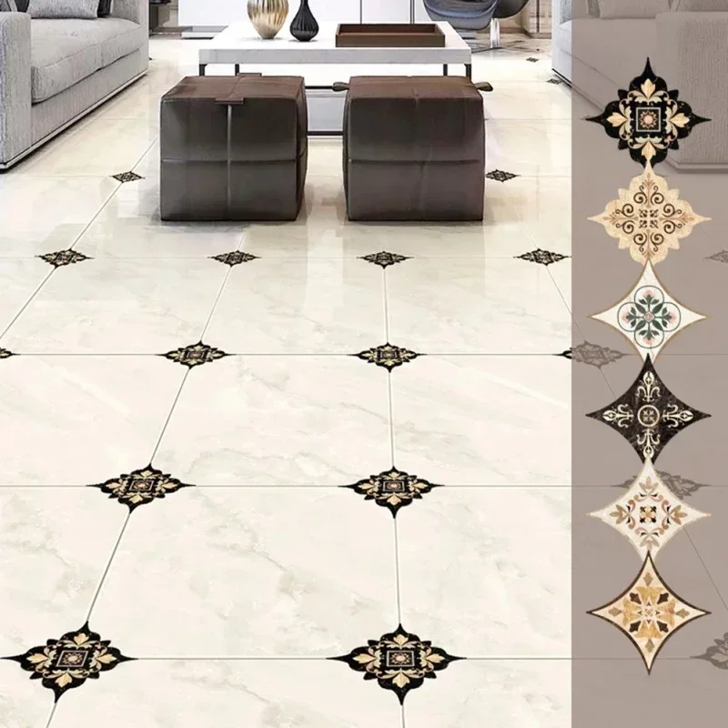 21pcs Removable Floor Sticker Tile Diagonal PVC Ceramic Stickers Living Room Bathroom Sticker Self Adhesive Home Decoration