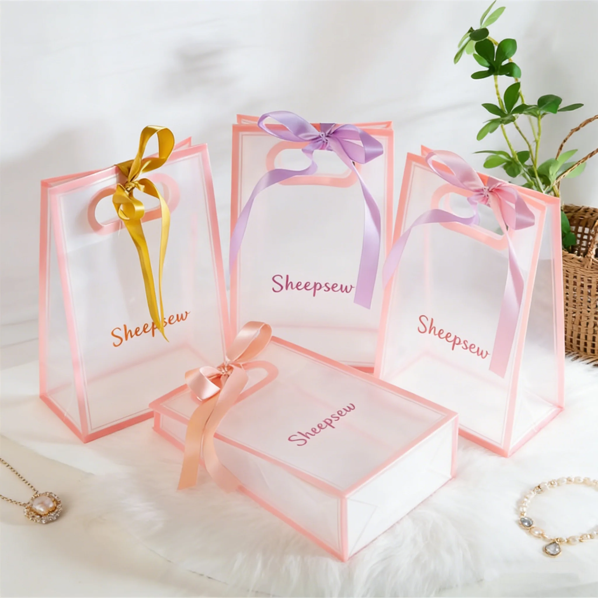 

Оптовые прозрачные подарочные пакеты из ПП для персонализации, портативные сумки для подарков на день рождения, свадьбу, вечеринку, конфетницы, сумки-тоут из ПВХ