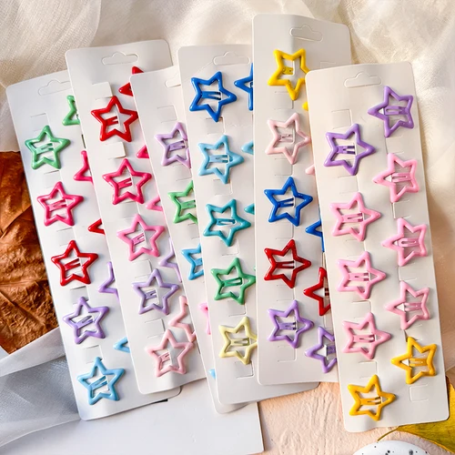 10 unids/tarjeta de horquillas con forma de gota de agua coloridas y bonitas para niñas, pinzas para el cabello dulces, pasadores para niños, Clip deslizante, accesorios para el cabello de moda 2025