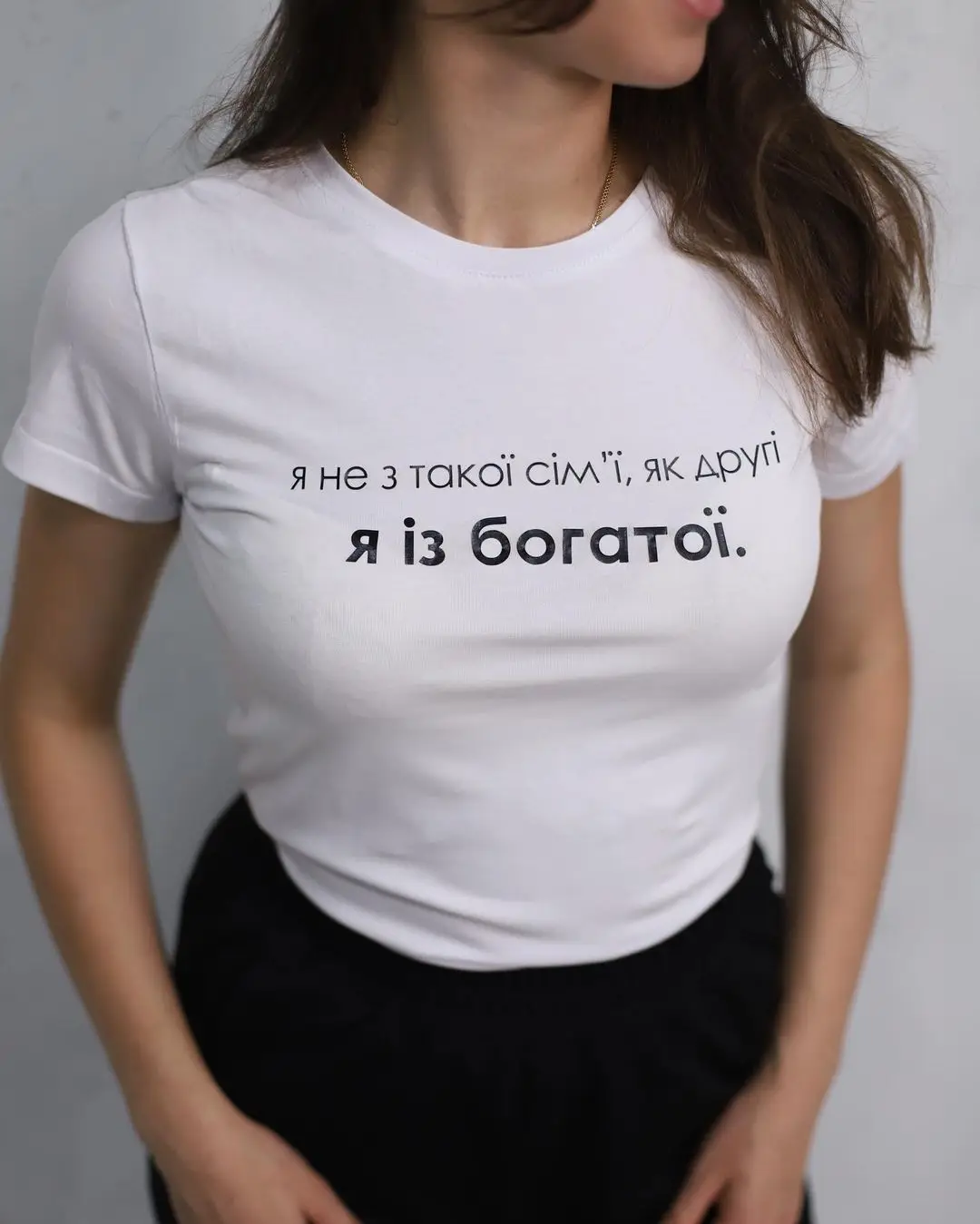 I'm From The Rich Ukrain Russian Inscription Women T-shirts Top Short Sleeve Summer Shirt Lady Tshirt Girl Tee