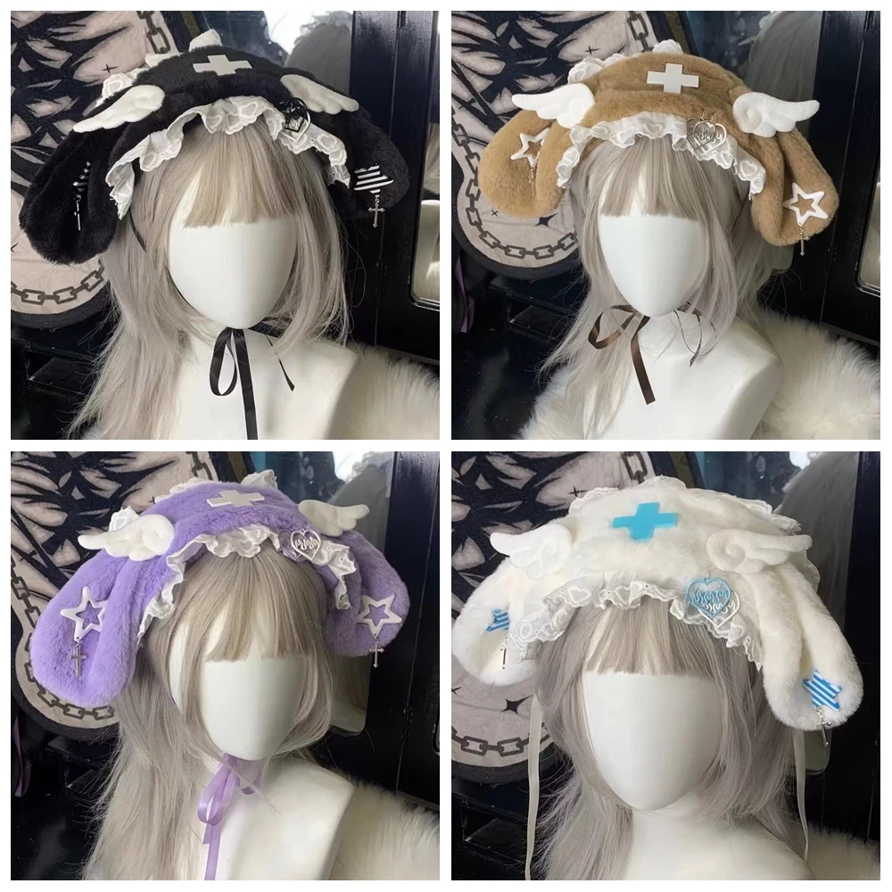 

Cute Lolita Cosplay Hair Accessories Kawaii Plush Rabbit Ears Hair Hoops Headband Women Girls Anime Cosplay Party Props Hairband