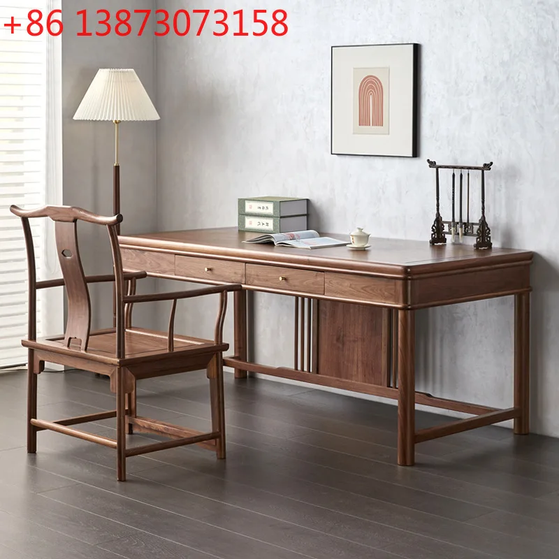 

Новый китайский стол из черного ореха, стол из цельного дерева, бытовой стол для каллиграфии, чехол для рисования, учебный стол, письменный стол