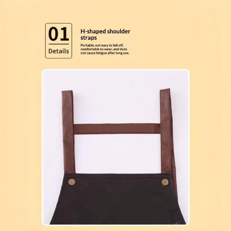 Kitchen Apron Waterproof Oil Proof Stain Resistant with Pocket Work Apron for Restaurant Worker Home Cooking Baking Gift