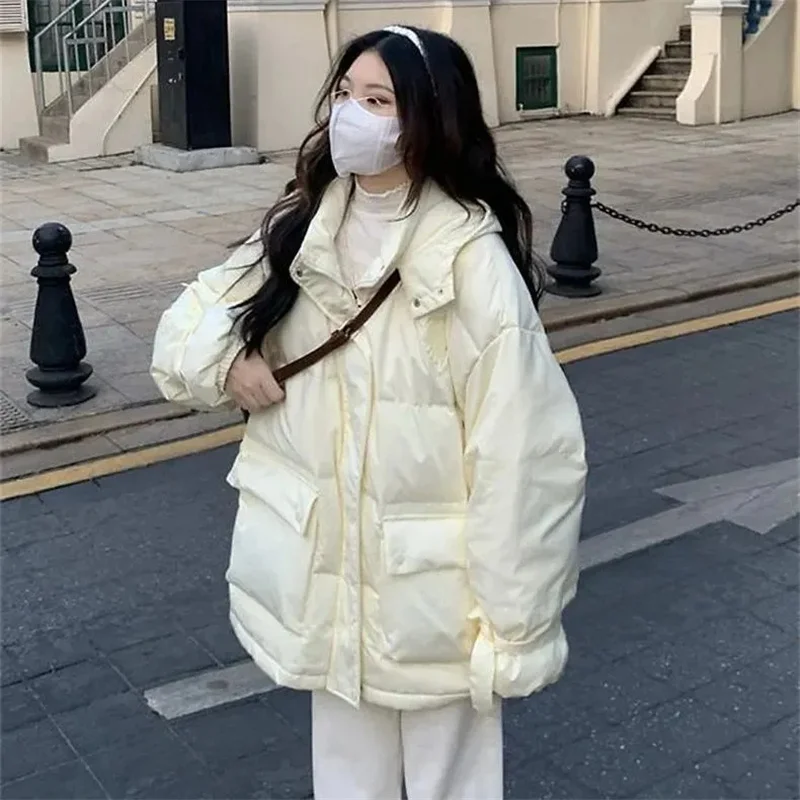 Women's Coat 2025 New Hooded Student Winter Cotton Coat Will Move Rabbit Ears Coat Thick Cotton Coat Women's Niche Design Trend