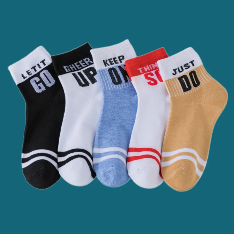 

5/10 Pairs 2024 New Women's Letter All-match Middle Tube Socks Student Breathable Thin Sports Socks Personality Trendy Socks