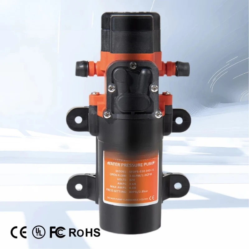 12V 24V RV marine automatic suction water pump, high pressure diaphragm structure suitable for camping and marine use