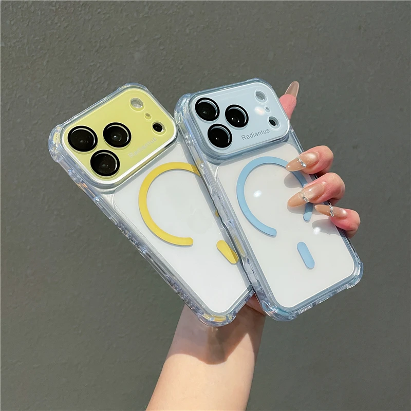 Luxurious Transparent Phone Case For iPhone 17 16 15 14 13 12 11Pro Max Support wireless charging Great Grip Feeling view 5