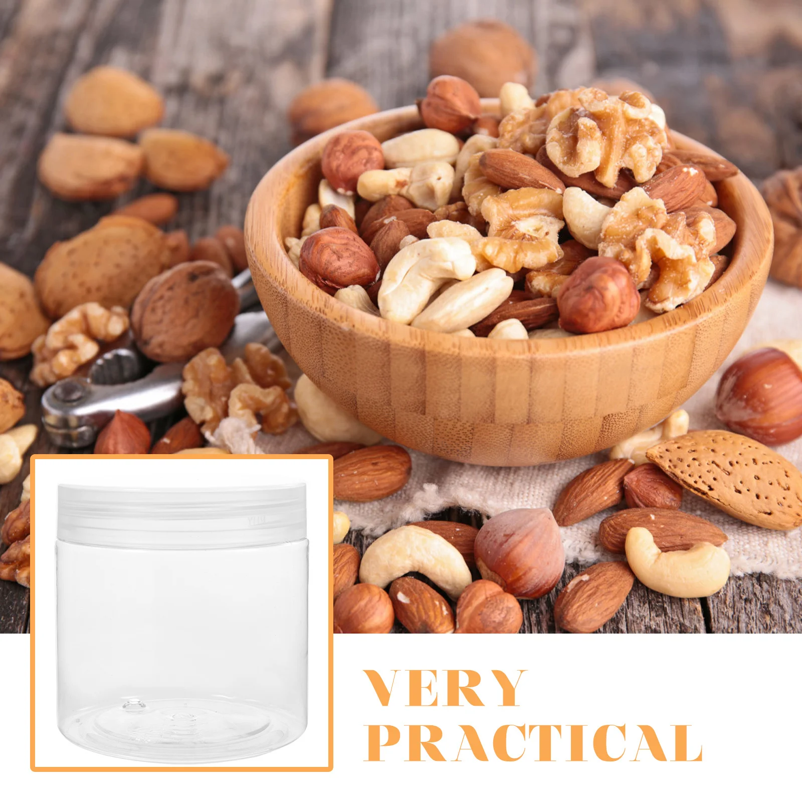 10Pcs Clear Pet Food Canisters Airtight Containers for Kitchen Storage Tea Coffee Nuts Grains Transparent Sealed Boxes