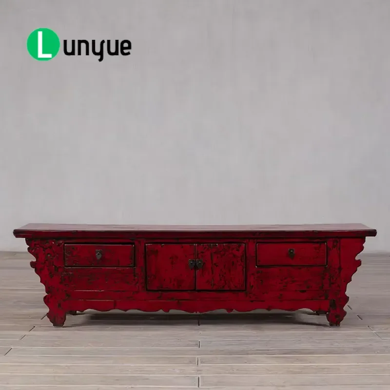 Handmade Solid Wood TV Floor Stand Traditional Design Durable Eco Friendly Entertainment Bracket for Living Room Bedroom