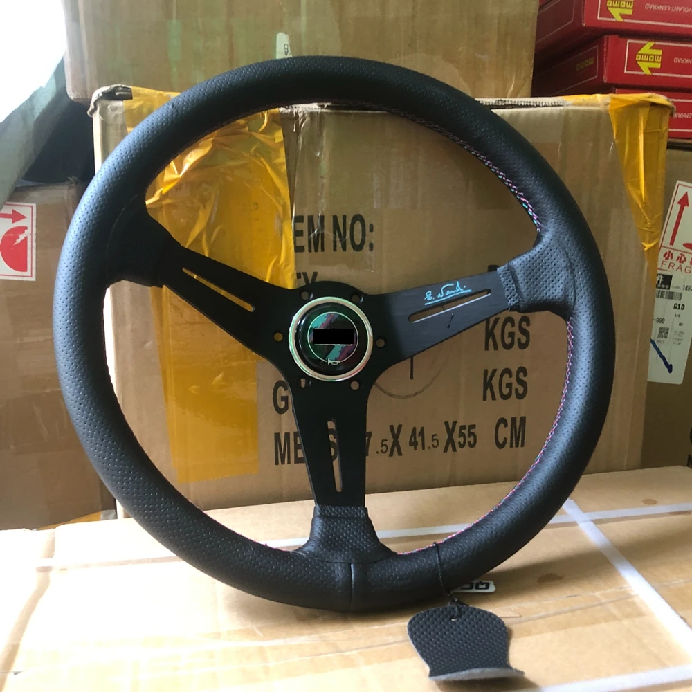 

Рулевое колесо Nardi X HK, 14 дюймов, из натуральной кожи, Гоночное рулевое колесо JDM Nardi для VW, HONDA, TOYOTA, BMW