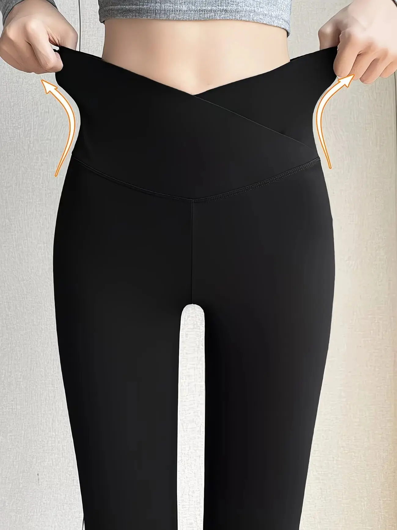 Ladies' New Cross-Waist Yoga Pants, High Elastic Thin Belly, Hip-Lifting, Slim Skinny Leggings and Shark Pants