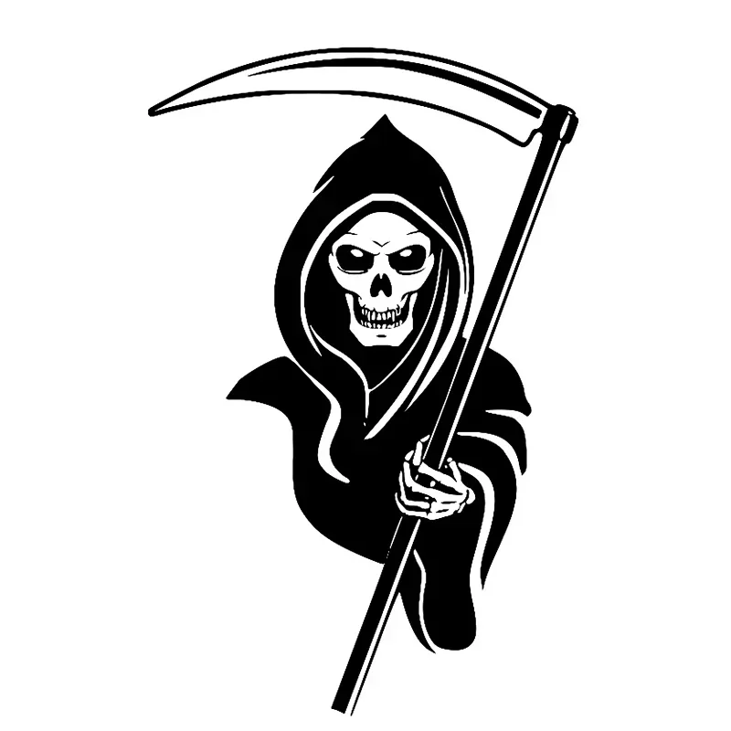 

15 * 9.7cm Handsome and Cool Reaper Shaped Bumper, Window, Motorcycle, SUV, Helmet Accessories, Decorative Vinyl Car Stickers