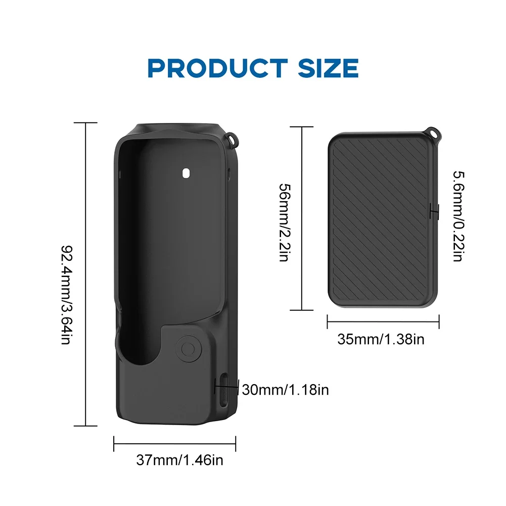 Silicone Case Protective Cover Anti-Scratch Protective Housing Shell Waterproof for DJI Osmo Pocket 3 Gimbal Lens Cap