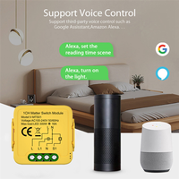 ABMR-Matter Wifi Smart Switch Tuya Smart Home Automation Relay Module Works For Homekit Alexa Google Smart Life,16A 1-Gang Durab