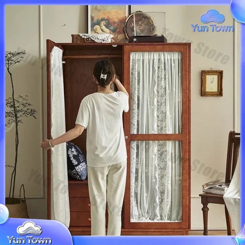 Women Locker Glass Wardrobes Medium Luxury Clothes Storage Bedroom Wardrobe Organizer Open Armario De Ropa Furniture Home
