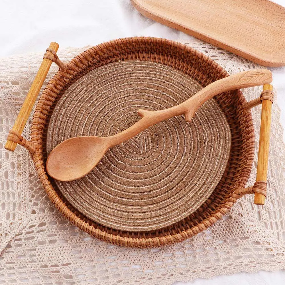 Forma de ramo alça longa cozinhar talheres de mistura colher de madeira colher de sopa utensílio de cozinha colher de agitação