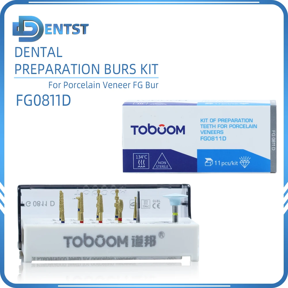 

11pcs/set Dental preparation burs kit Porcelain Veneer FG Bur FG0811D For Dental Porcelain Veneer Restoration