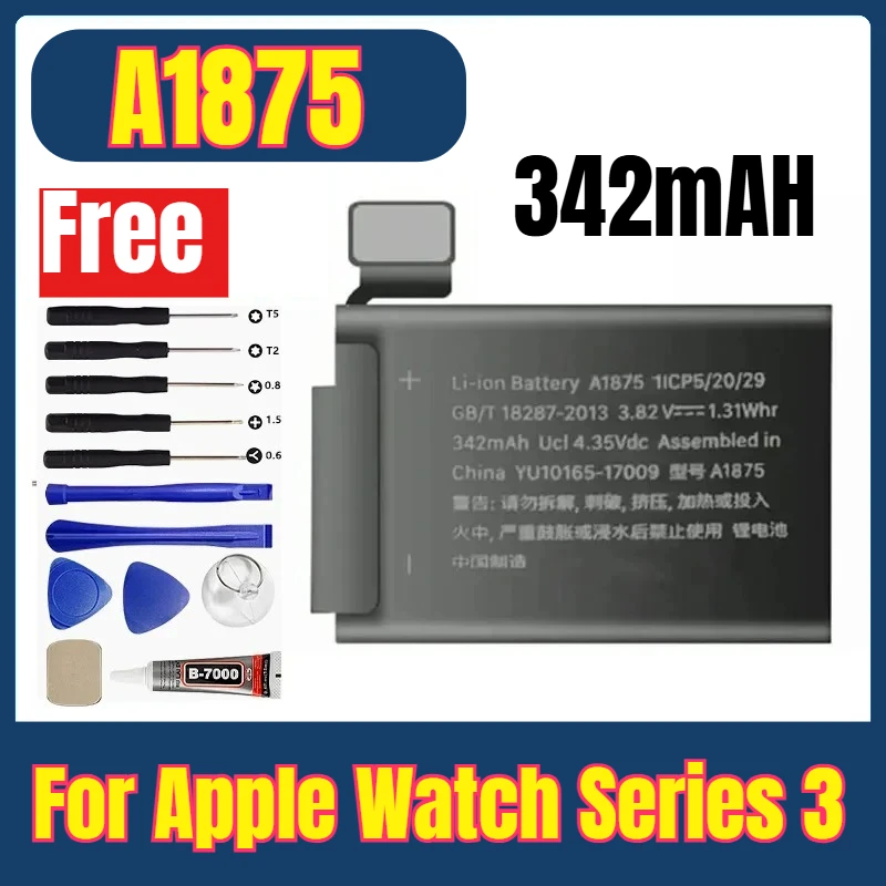 

GPS Version A1875 Battery Real 342mAh for Apple Watch Series 3 42mm Series 3 GPS A1875 Battery +Free Tools
