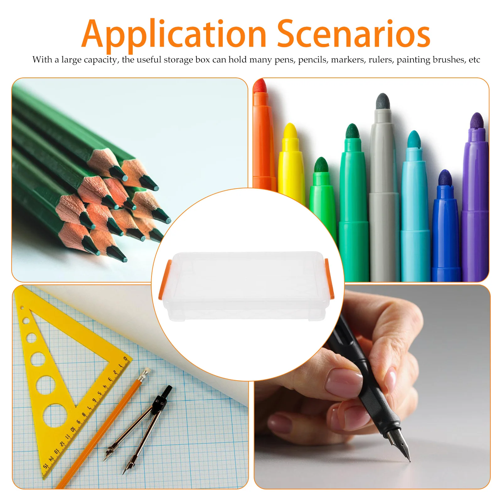 

Pencil Case Cases Organiser Storage Boxes Clear Organizer for Pens Desk Office Supplies Chic