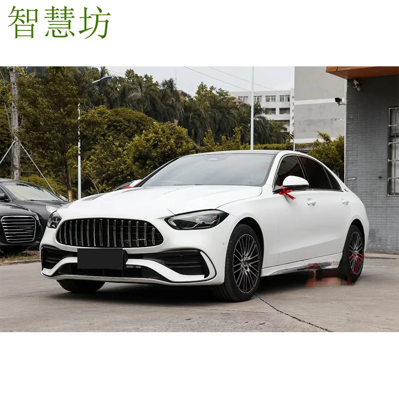 Suitable For 21 Mercedes-Benz New C-Class C200L C260L C300L Modified GT Vertical Stripe 206 Waterfall-Style Front Grille