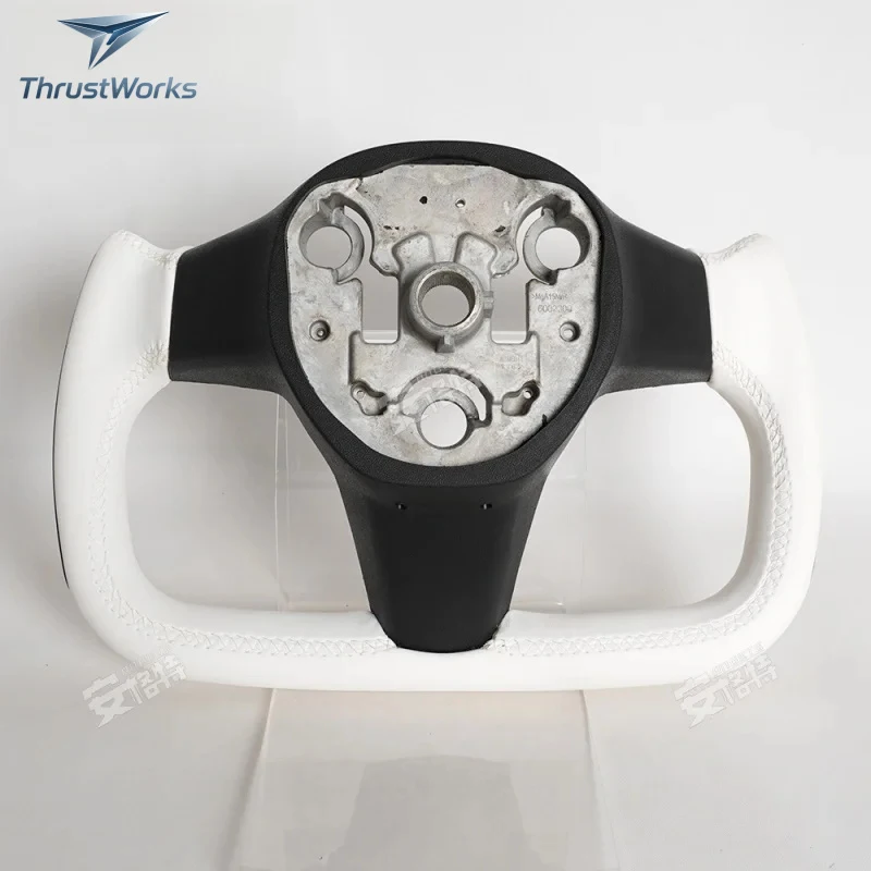 TOP 21-24 Model Y Modification And Upgr To A White Full-Leather Heated Car Steering Wheel