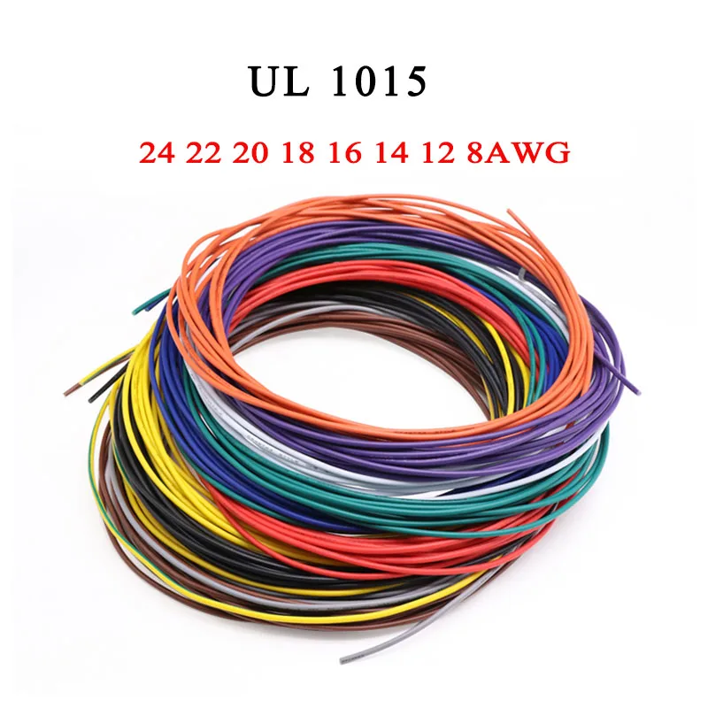 Электропровод для лампы, 1 м/5 м, UL1015 24 22 20 18 16 14 12 10 8 AWG