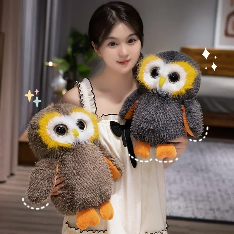 20/33CM Big Eyes Owl Plush Toys Cute Soft Stuffed Animal Doll Lifelike Sibley's Owels of North America Doll