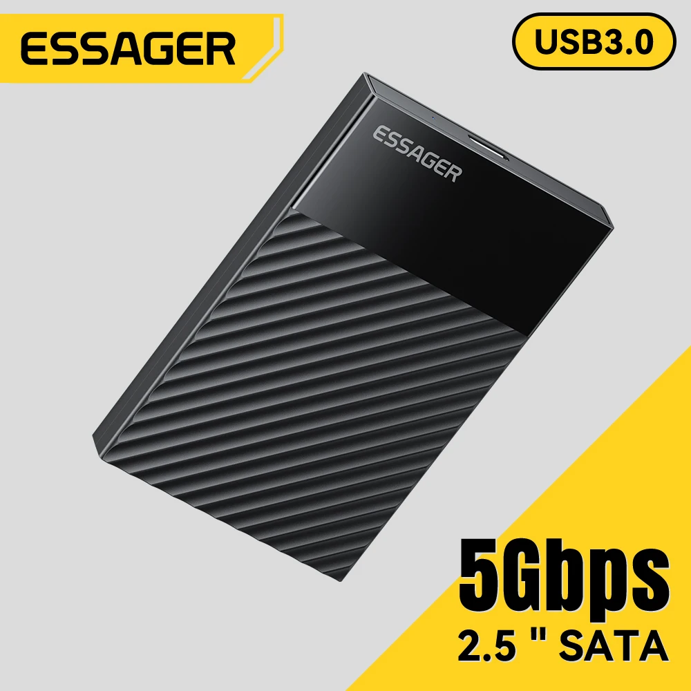 Essager 2.5 Polegada SSD HDD Gabinete USB 3.0 SATA com UASP & TRIM Suporte 5 Gbps Cabo Adaptador de Disco Rígido Sem Ferramenta