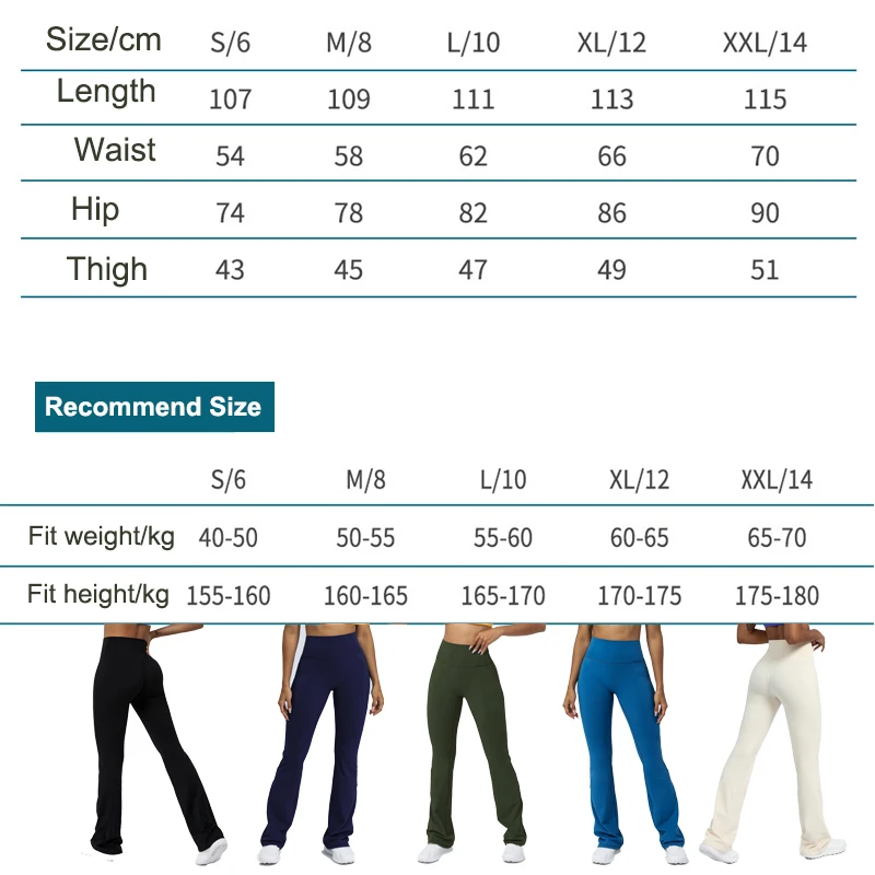 Women Flare Pants Stretch Bell Bottom Pants High Waist Yoga Leggings Long Bootleg Gym Trousers Dance Pilates Full Length Pants