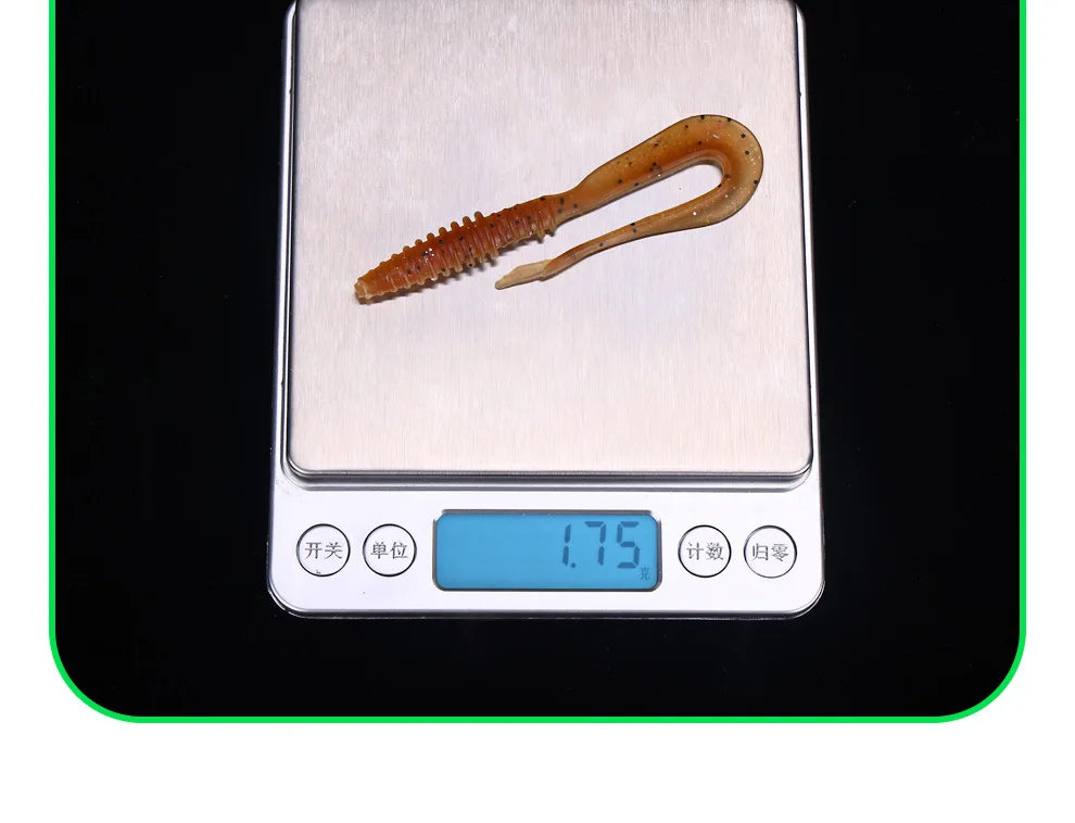Angelköder, Schwalbenschwanz, weicher Köder, bunter Glitzer, 8 cm, 1,8 g, Schwimmer, TPR-Kunstköder, flexibel, verlängerte Schwänze, Lot 5 Stück, Ausverkauf – Detail 2